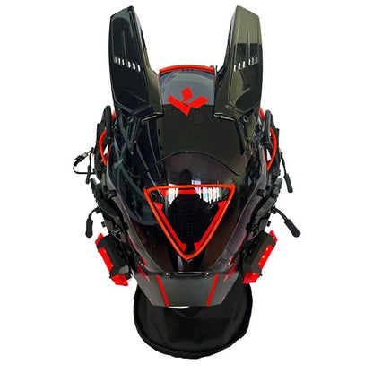 Round Light Wing Braid Triangle Light Festival LED Light Techno Sense Boy Helmet Cosplay Mask  Mascaras Cyberpunk Mask