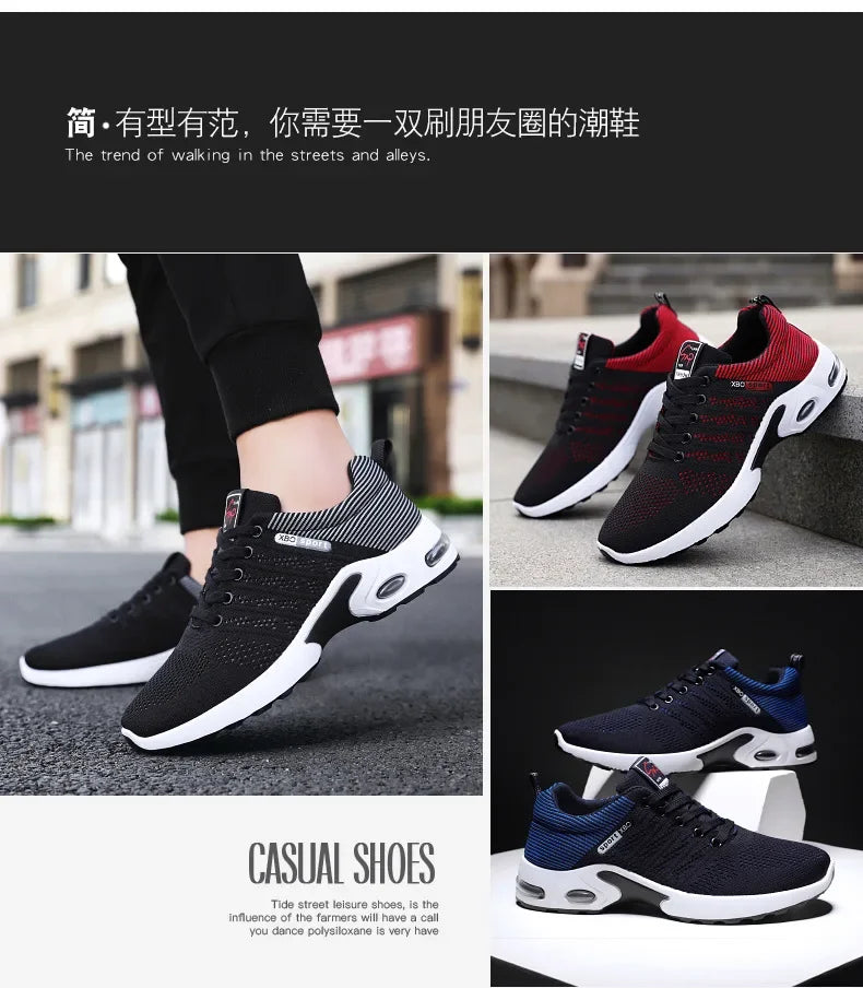 Professional Running Shoes For Men Lightweight Men's Designer Mesh Sneakers Lace-Up Male Outdoor Sports Tennis Shoe