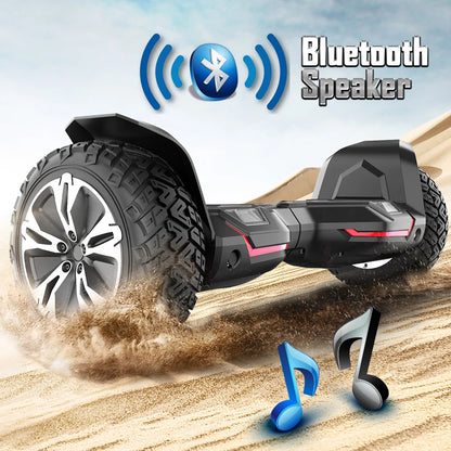 Gyroor Warrior 8.5 inch 350W*2 off-Road Hoverboard - All Terrain Hoverboard with Bluetooth Speaker and LED Lights, 10mph