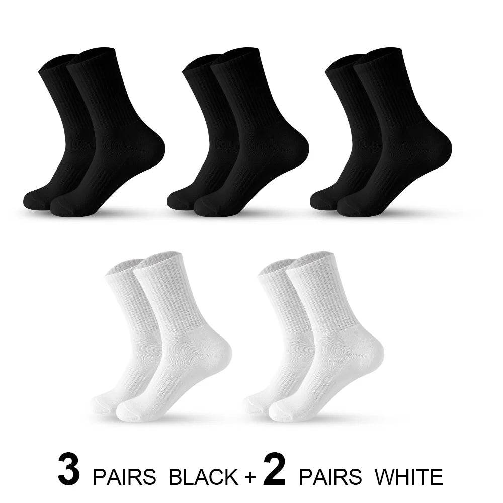 Men Socks Cotton Breathable Long Business Harajuku Socks Solid Gentleman Sox Sokken Outdoor Sports 5 Pairs/Lot Socks - MarvelouStoree