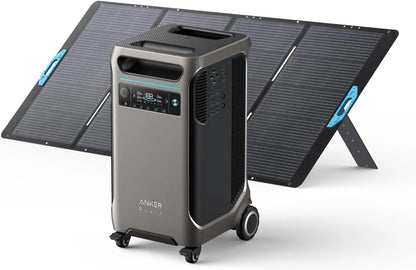 Portable Power Station with 400W Solar Panel 3840Wh Battery 6000W AC output with 120V 240V Solar Generator for Home Use RV