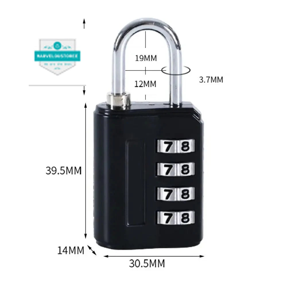 New Concept Color 4 Digit Combination Lock Anti-theft Safely Code Lock Travel Luggage Suitcase Lockers Zinc Alloy Padlock