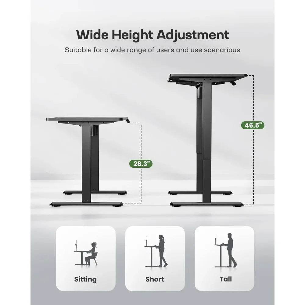 Electric Standing Desk Adjustable Height, 48 * 24 Inch Sit Stand up Desk for Home Office Furniture Computer Desk - MarvelouStoree