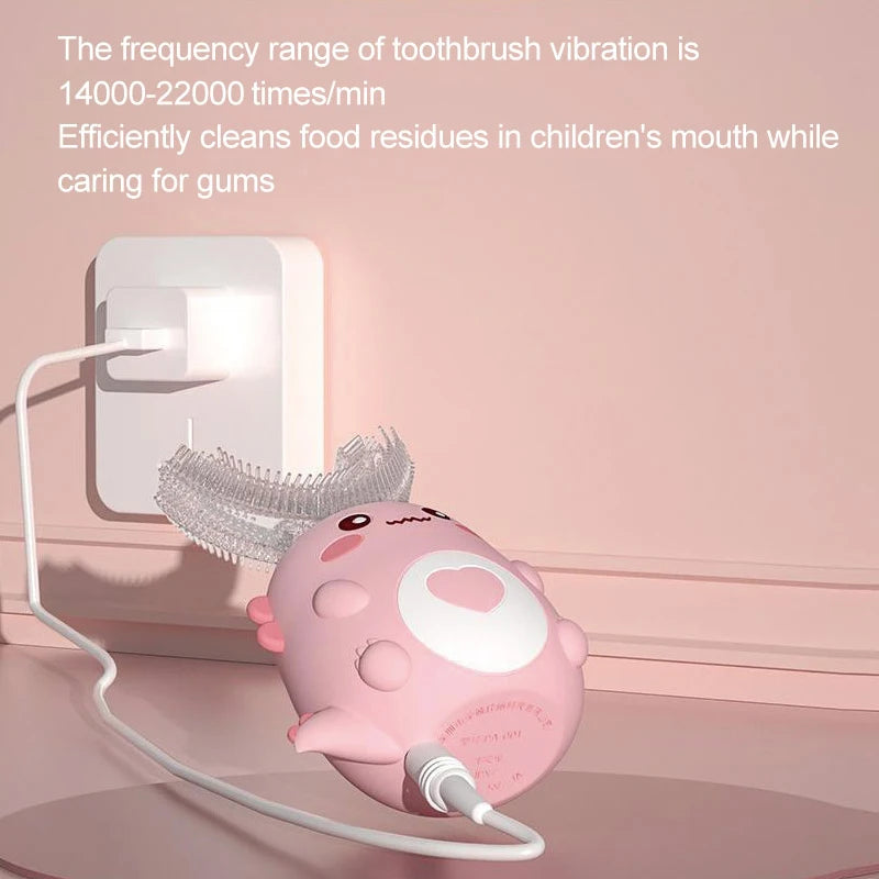 Kids U-shaped Sonic Electric Toothbrush Children Silicon Toothbrush 360 Degrees Smart Tooth Brush Teeth Whitening for Waterproof