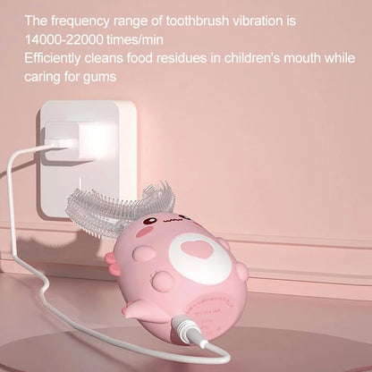 Kids U-shaped Sonic Electric Toothbrush Children Silicon Toothbrush 360 Degrees Smart Tooth Brush Teeth Whitening for Waterproof