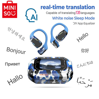 [AI Translator] MINISO M98 Wireless Headphones OWS Sports Bluetooth Earphones Gaming Headset ASMR APP Translation Earbuds IPX5