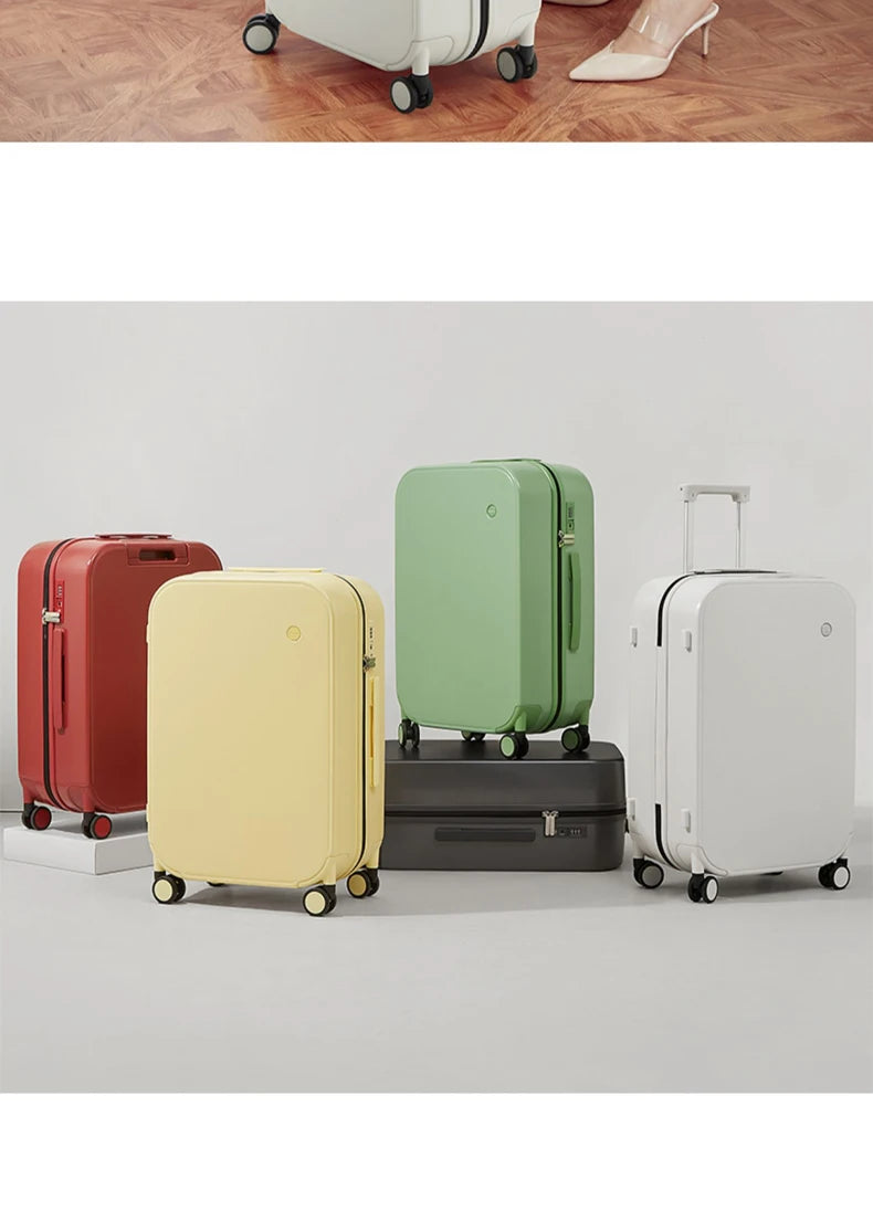 Mixi Patent Design Travel Luggage Women Men Suitcase On Wheels Spinner Trolley Case Bag 18" Carry On 20" 24" Check In 100% PC