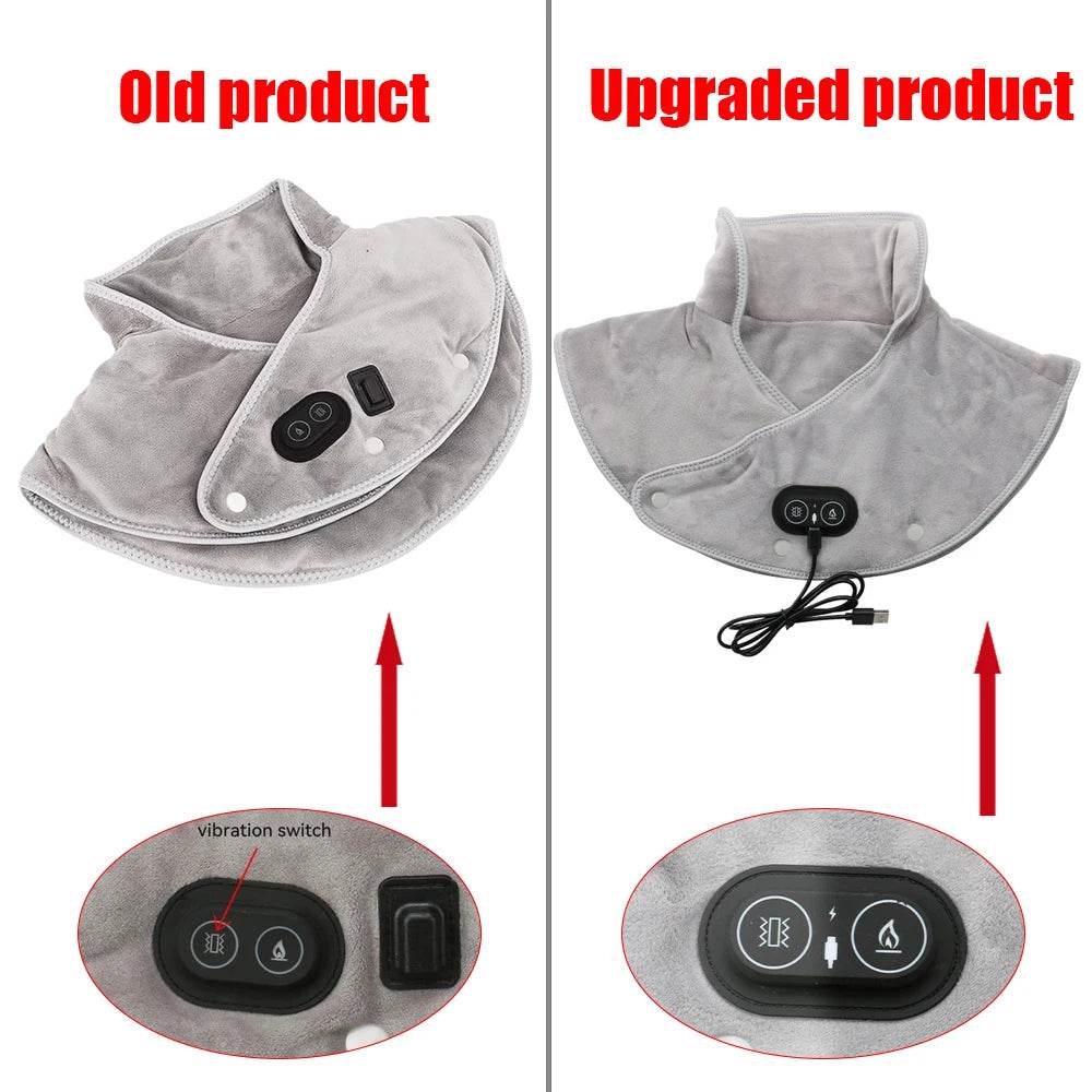 Electric Heating Shoulder Neck Pad Cervical Wrap Three Gear Thermal Compress Massager Vibration Shawl Warm Back Tool Relax Brace - MarvelouStoree