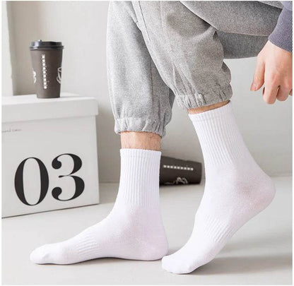 Men Socks Cotton Breathable Long Business Harajuku Socks Solid Gentleman Sox Sokken Outdoor Sports 5 Pairs/Lot Socks - MarvelouStoree