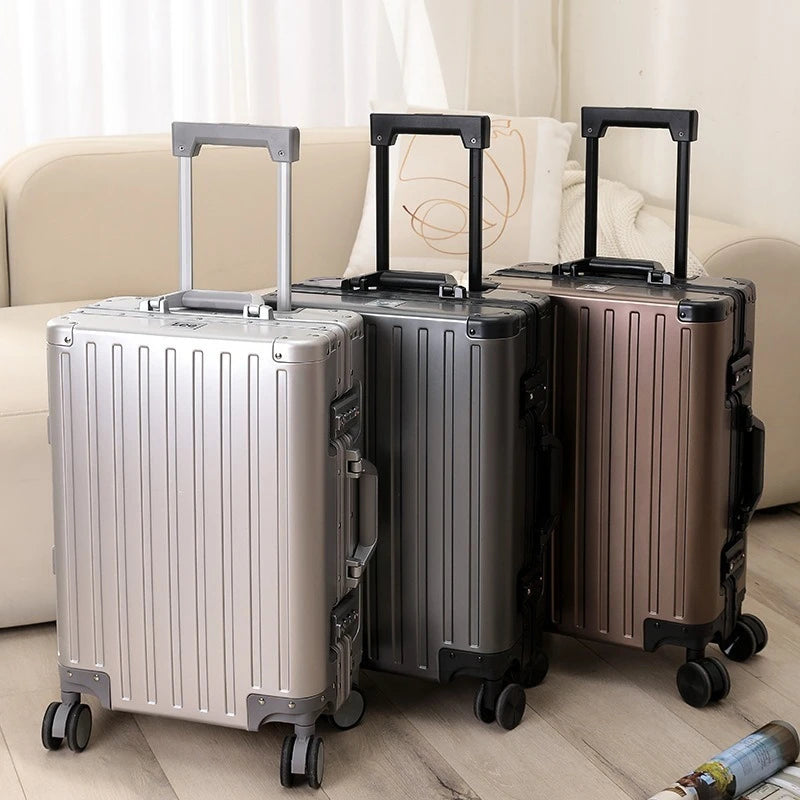 2024 New Large Capacity Durable Luggage Magnalium Aluminum Alloy Men Man Women Carry-On Boarding Travel 20/24/26/28