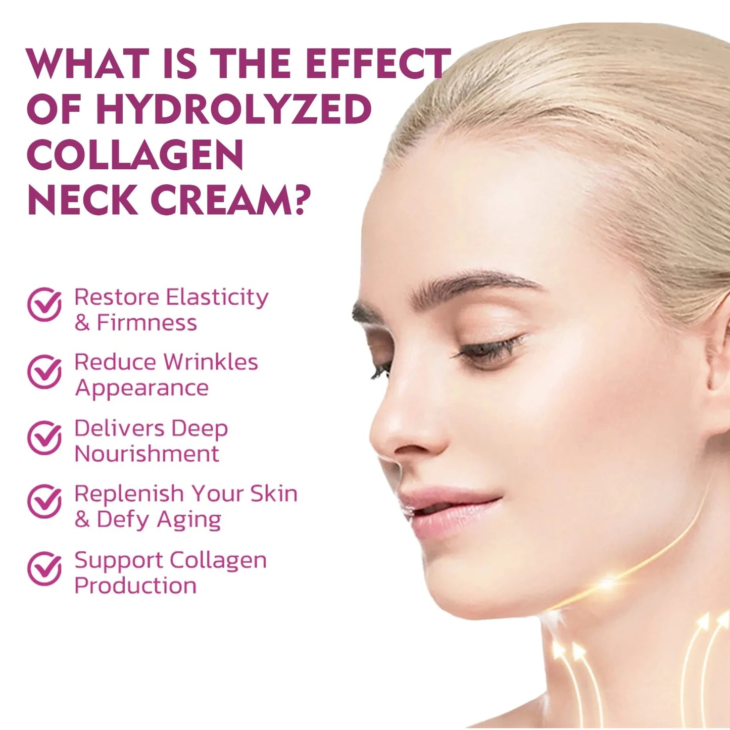 Roller Neck Cream Smooth Wrinkle Tightening Essence Neck Brighten Moisturizing Shape Firming Cream Face Beauty Skin Care Product