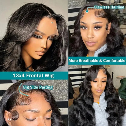 180% Body Wave Glueless Wig Human Hair Ready To Wear 5x5 Lace Closure Human Hair Wigs For Women 6x4 Pre-Cut Lace Closure Wig