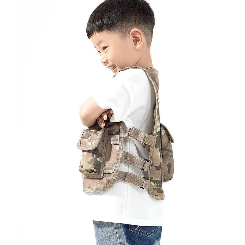 Kids Camouflage Military Uniform For Boy Special Forces Combat Tactical Vest Girls Militar Cosplay Training Soldier Clothes