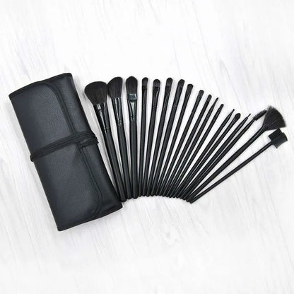 24 Pcs Female Professional Makeup Sets Cosmetics Brushes With Leather Bag Lip Brush Eye Shadow Brush Makeup Tools