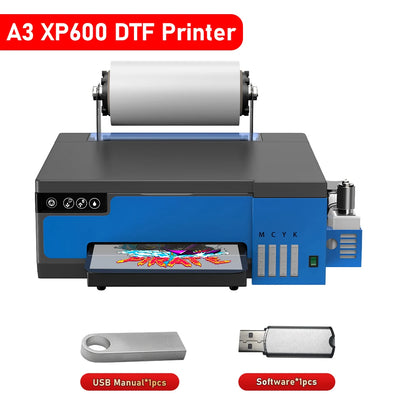 A3 XP600 DTF Printer Direct to Film Transfer Printing Machine impresora dtf a3 with Roll Feeder T shirt Printer For all Textile