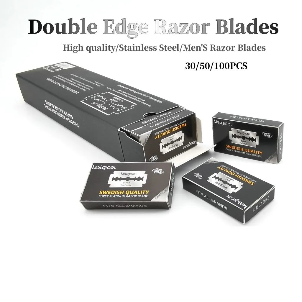 30/50/100pcs Double Edge Razor Blades Men's Razor Blades Shaving Safety Shaving Blades Professional Barber Razor Blade