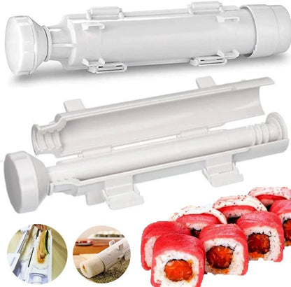 DIY Sushi Maker Set Machine Rice Mold Bazooka Roller Kit Perfect Kitchen Tool for Making Vegetarian and Meat Sushi Rolls