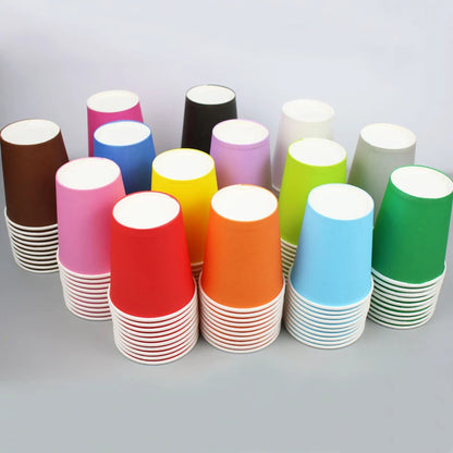 10PCS 9oz 250ml Solid Thick Paper Cup Disposable Cup Wedding Birthday Party Holiday Disposable Tableware