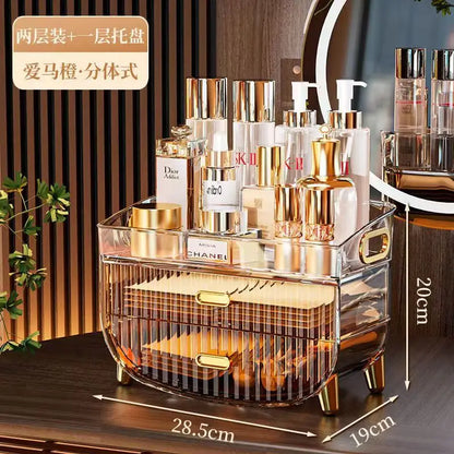 New Organizer Jewelry Cosmetic Storage Box Transparent Quality Container Capacity Desktop High Drawer Skincare Large Type