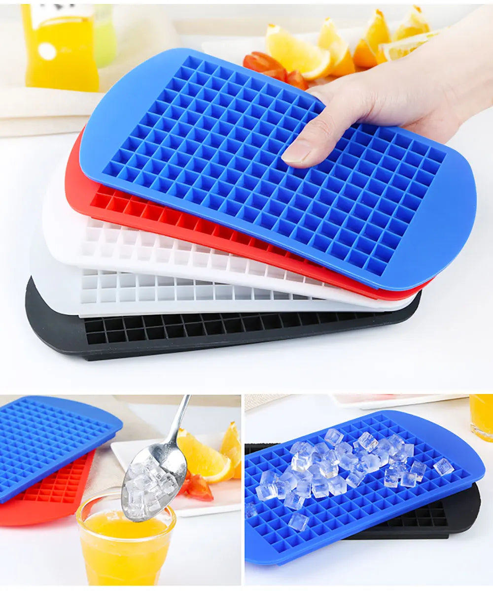 Silicone World Silicone Ice Cube Tray 160 Grids Ice Cube Silicone Mold Mini Square Ice Cube Mold Ice Making Molds