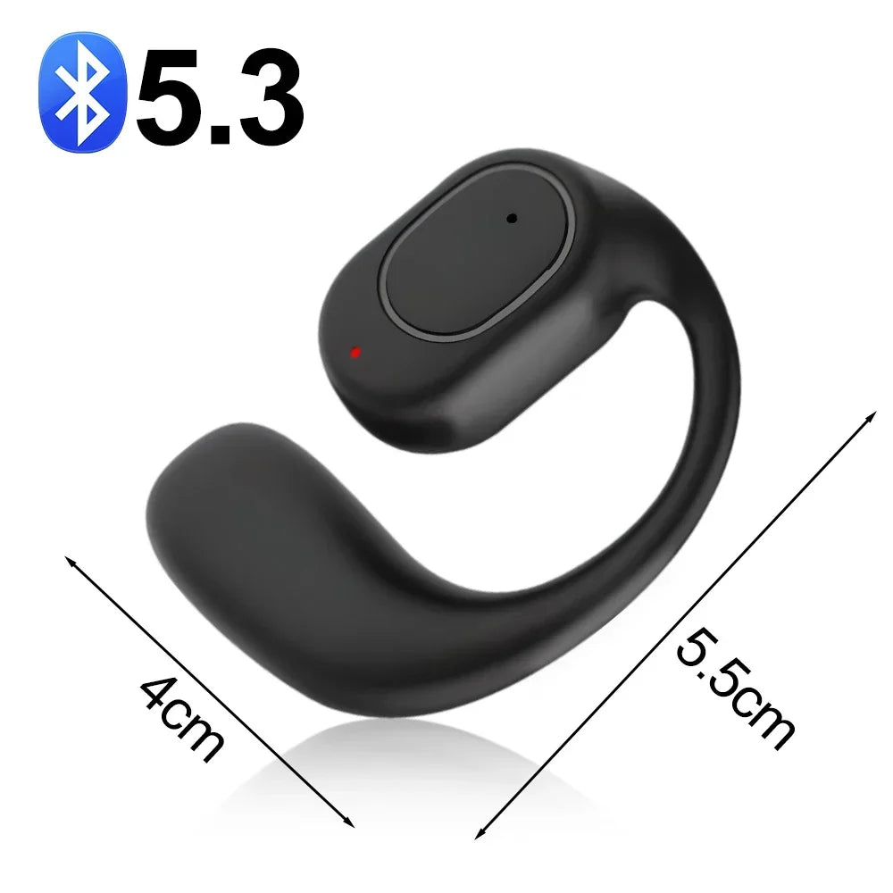 Bluetooth Earpiece V5.3 Wireless Handsfree Headset with Mic Single Earphone for iPhone Android Samsung Laptop Sports Headphone