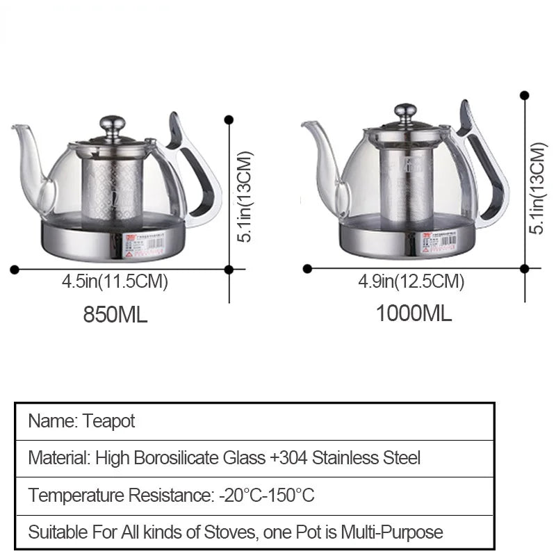 Induction Cooker Heat Resistant Glass Teapot Electromagnetic Furnace Multifunctional Filter Pot Gas Stove Kettle Tea Set