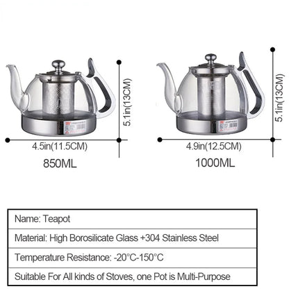 Induction Cooker Heat Resistant Glass Teapot Electromagnetic Furnace Multifunctional Filter Pot Gas Stove Kettle Tea Set