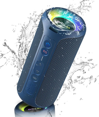 Ortizan X8 Pro Bluetooth Speaker Portable with 40W Stereo Sound,Rich Bass,IPX7 Waterproof, 30H Playtime, Mixed Color Lights,3 EQ