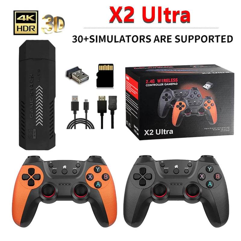 X2 Ultra Video Game Stick Console Or ONLY 2.4G Double Wireless Controller 4K HD30000 Games 128G Retro Games Christmas Gift - MarvelouStoree