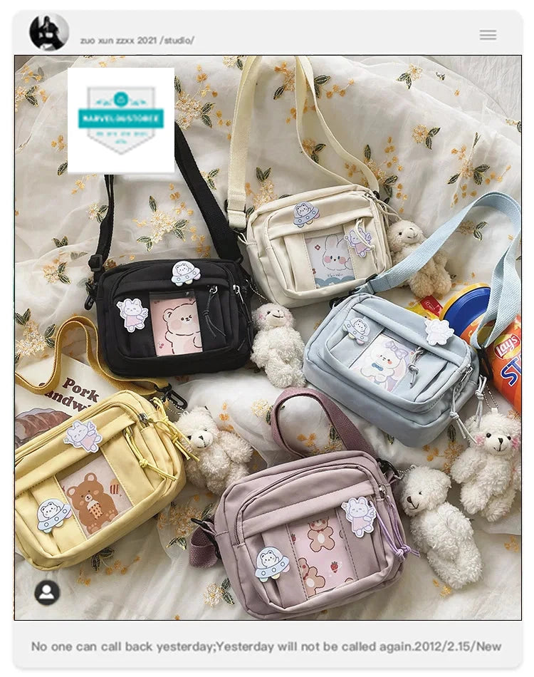 New Kawaii Bag Girls 2024 New JK Transparent Bag Small Crossbody Bag For Women Purses and Handbags Shoulder Bag Itabag Bolso