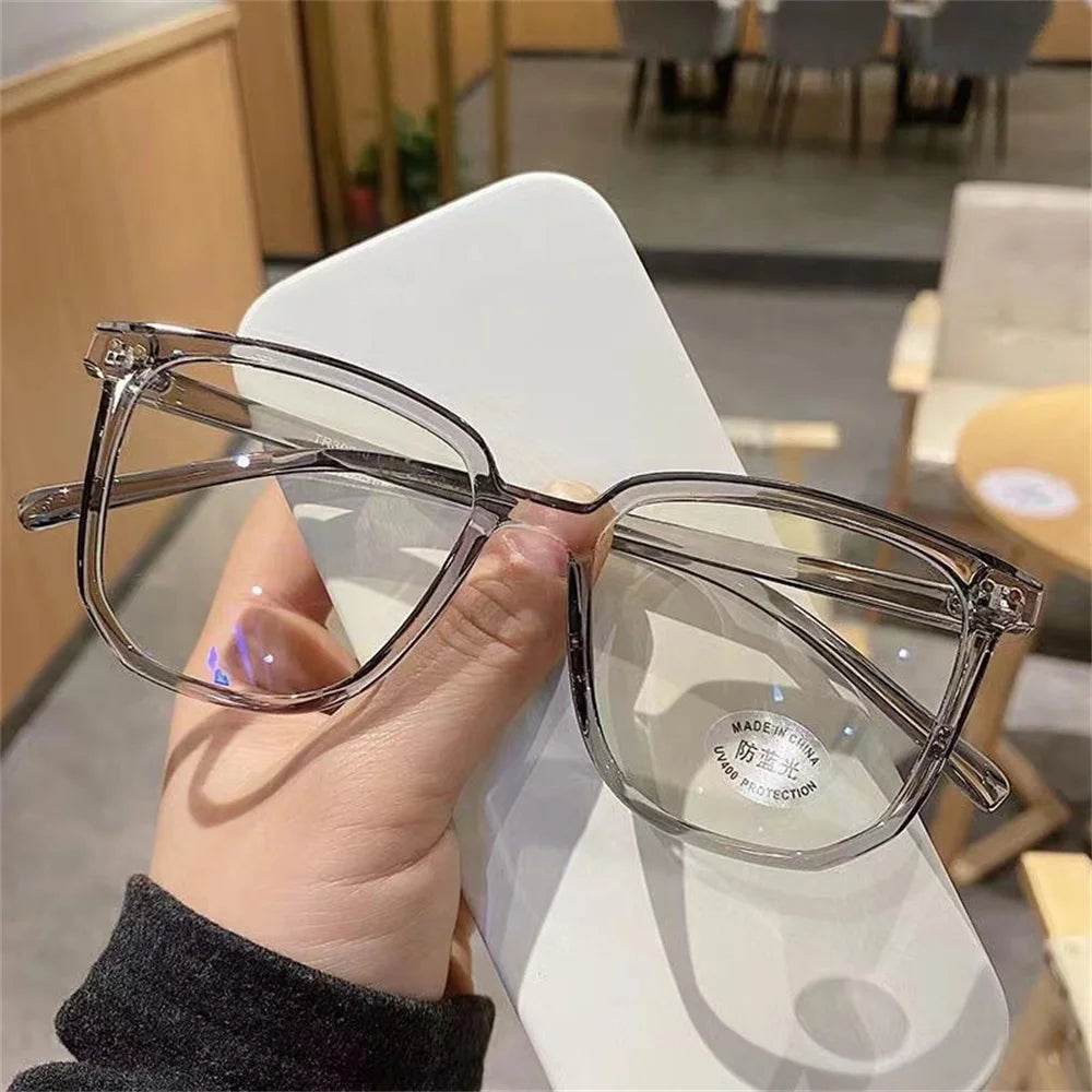 Transparent Computer Glasses Frame Women Men Anti Blue Light Square Glasses Blackout Glasses Optical Glasses Lenses - MarvelouStoree