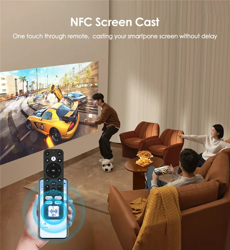 4K Projector Native 1080P Full HD Video Home Theater Compatible with TV Stick Smartphone/HDMI/USB, Indoor & Outdoor Use