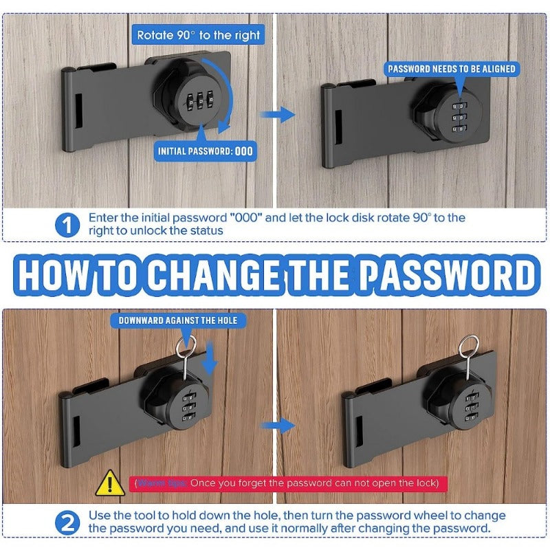 3 Digit Household Security Cabinet Password Locks Keyless Drawer Combination Coded Door Cabinet Home Hardware Zinc Alloy