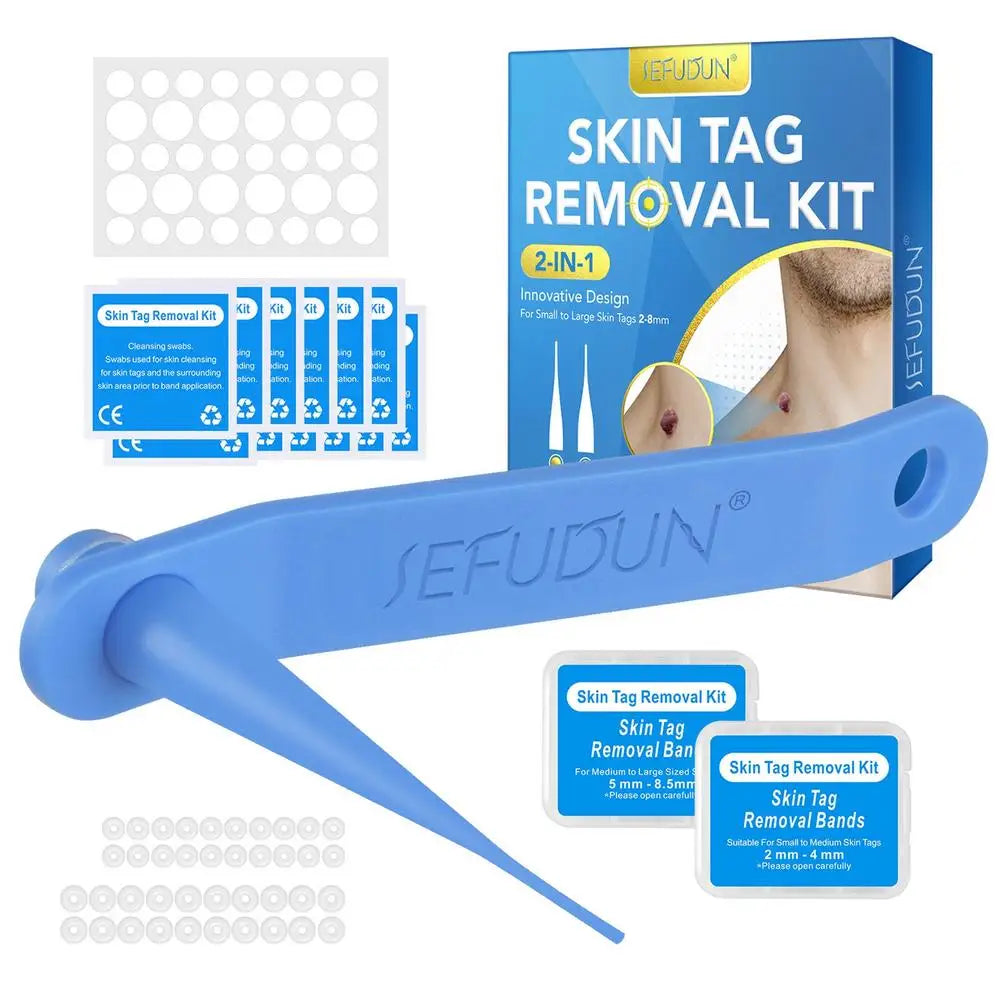 Tags Skin Remover Kit Dual-head Skin Tags Bands Remover Kit Safe Skin Tags Repair Tool With 40 Rubber Bands To Remove 2-7mm