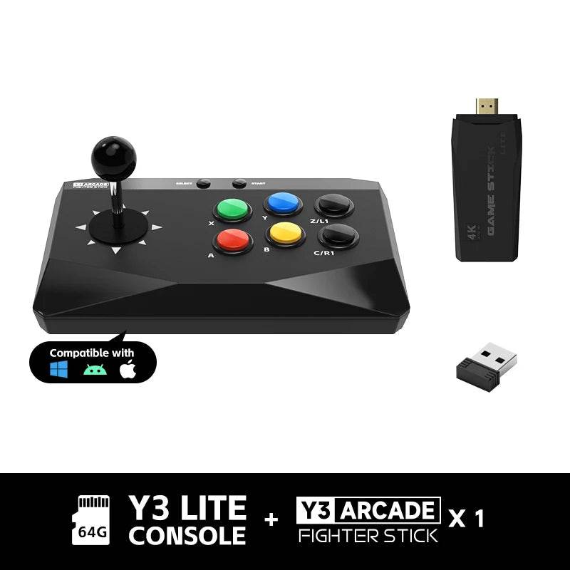 DATA FROG Y3 Arcade 4K Video Game Console with Game Arcade Keyboard Built-in 20000 Games Stick For PS1/FC/GBA Retro TV Dendy - MarvelouStoree