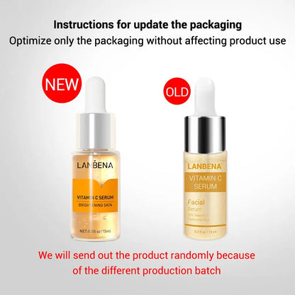 LANBENA Hyaluronic Acid Vitamin C Six Peptide Pore and Acne Treatment Serum Deep Hydration Brighten Skin Anti-Aging Essence