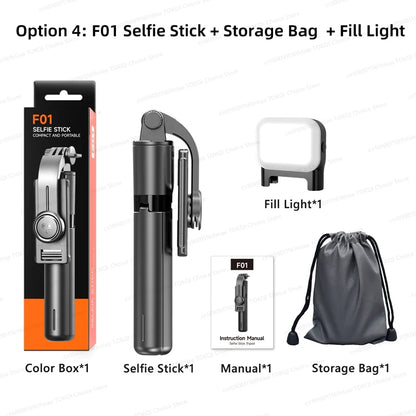 TOKQI Selfie Stick Tripod Phone Holder Desktop Stand Extendable Monopod w/ Bluetooth RC for Mobile live Broadcast Handheld Photo