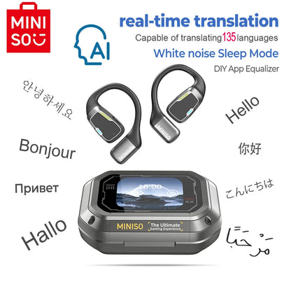 [AI Translator] MINISO M98 Wireless Headphones OWS Sports Bluetooth Earphones Gaming Headset ASMR APP Translation Earbuds IPX5