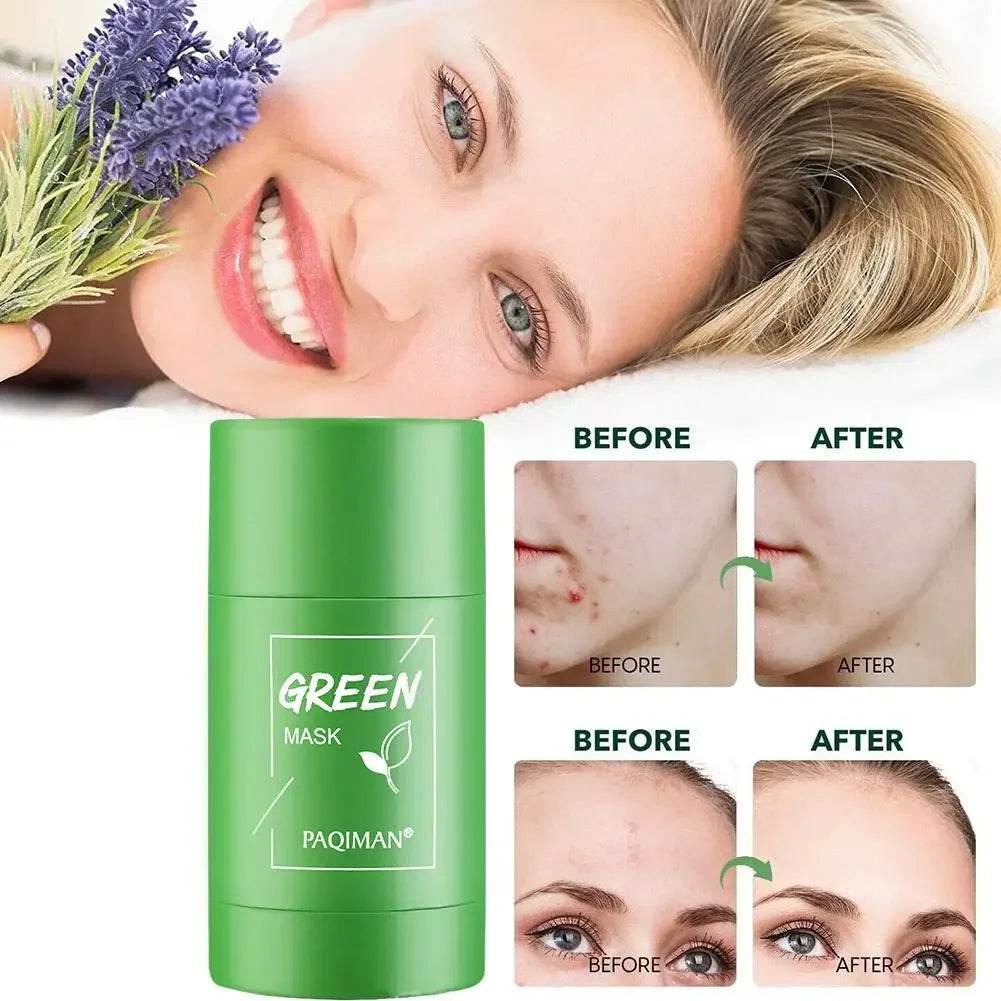 Hot Green Tea Solid Cleansing Mask Dispel Acne Blemish Mark Remove Blackhead Acne Smearing Mud Film Hydrating Mask 2024 - MarvelouStoree