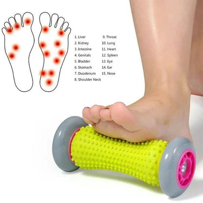 Foot Massage Roller Fascia Roller Full Body Muscle Manual Massage Leg and Neck Relaxation Device Blue and Pink - MarvelouStoree