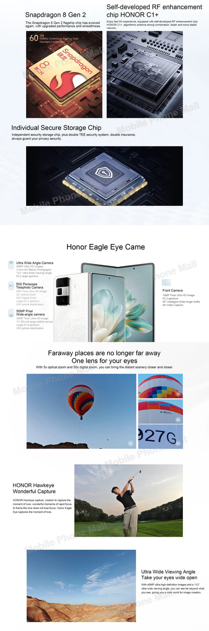 New Original HONOR Magic Vs3 5G Foldable Phone 7.92" Folded Screen Snapdragon 8 Gen 2 Camera 50MP Battery 5000mAh Smartphone