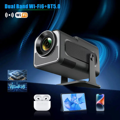 HY320 Mini Projector Portable Screen Video LCD 720P 1G 8G Home Android 11 Smart TV 200ANSI BT5.0 180° Rotable Outdoor Projector