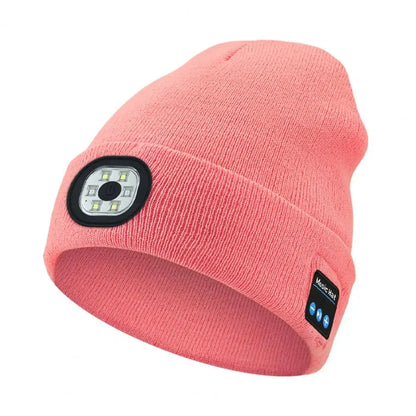 Hands-free Beanie Rechargeable Bluetooth Led Hat Headset Bright Wireless Music Headphone Player Winter Warm Cap Night Jogging