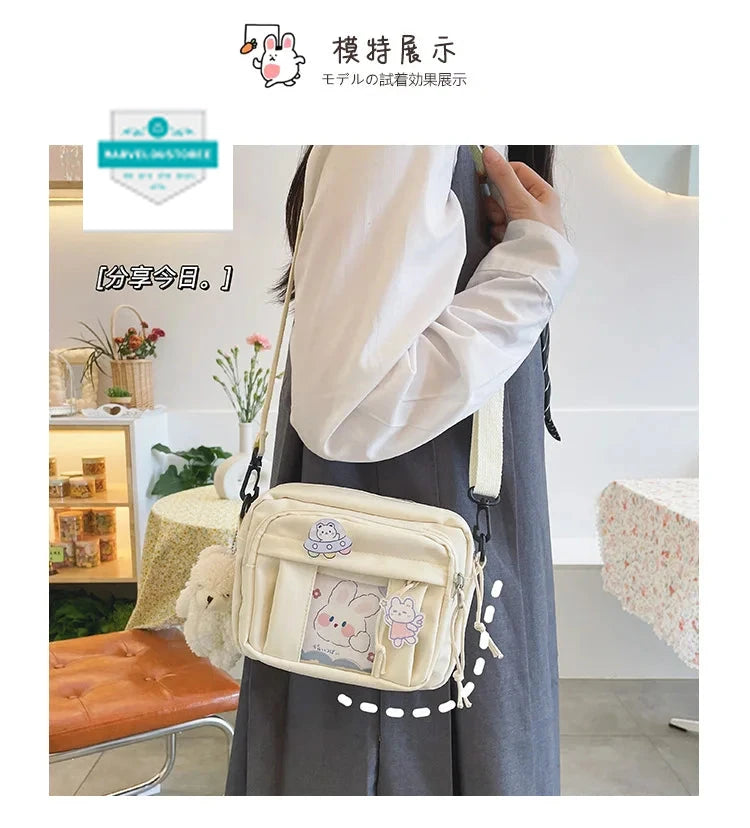 New Kawaii Bag Girls 2024 New JK Transparent Bag Small Crossbody Bag For Women Purses and Handbags Shoulder Bag Itabag Bolso