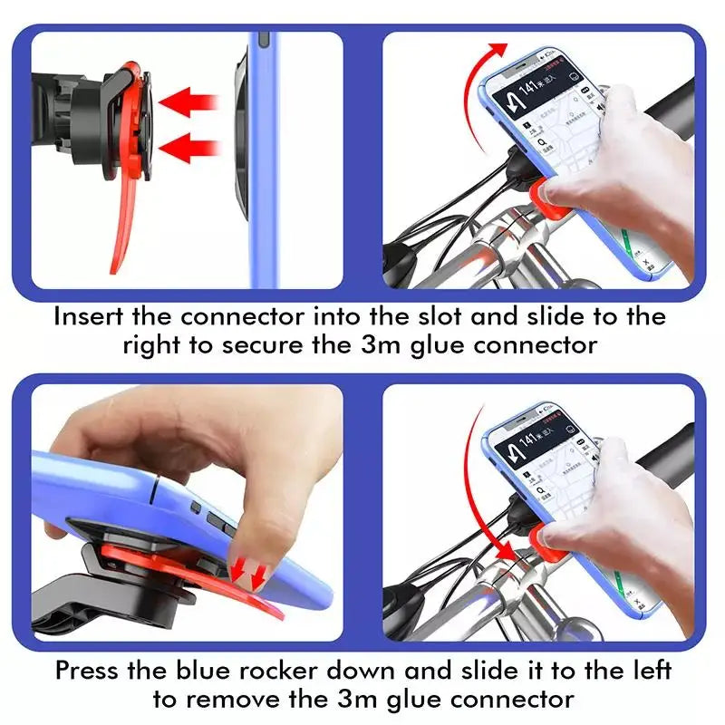 New Motorcycle Bike Phone Holder Shock-resistant MTB Bicycle Scooter Bike Handlebar Security Quick Lock Support Telephone Stand