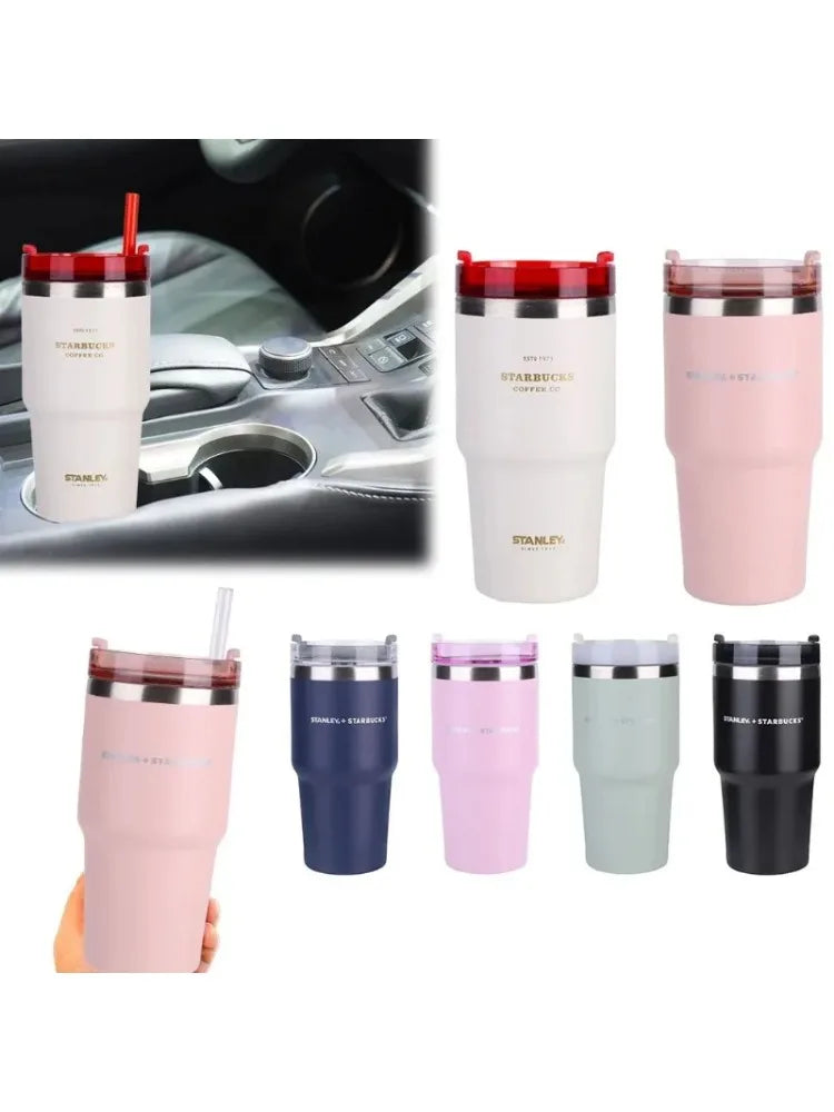 20oz Stainless Steel Thermos Bottle With Straw Water Bottle Thermo Coffee Mug Car Thermos Mug Travel Vacuum