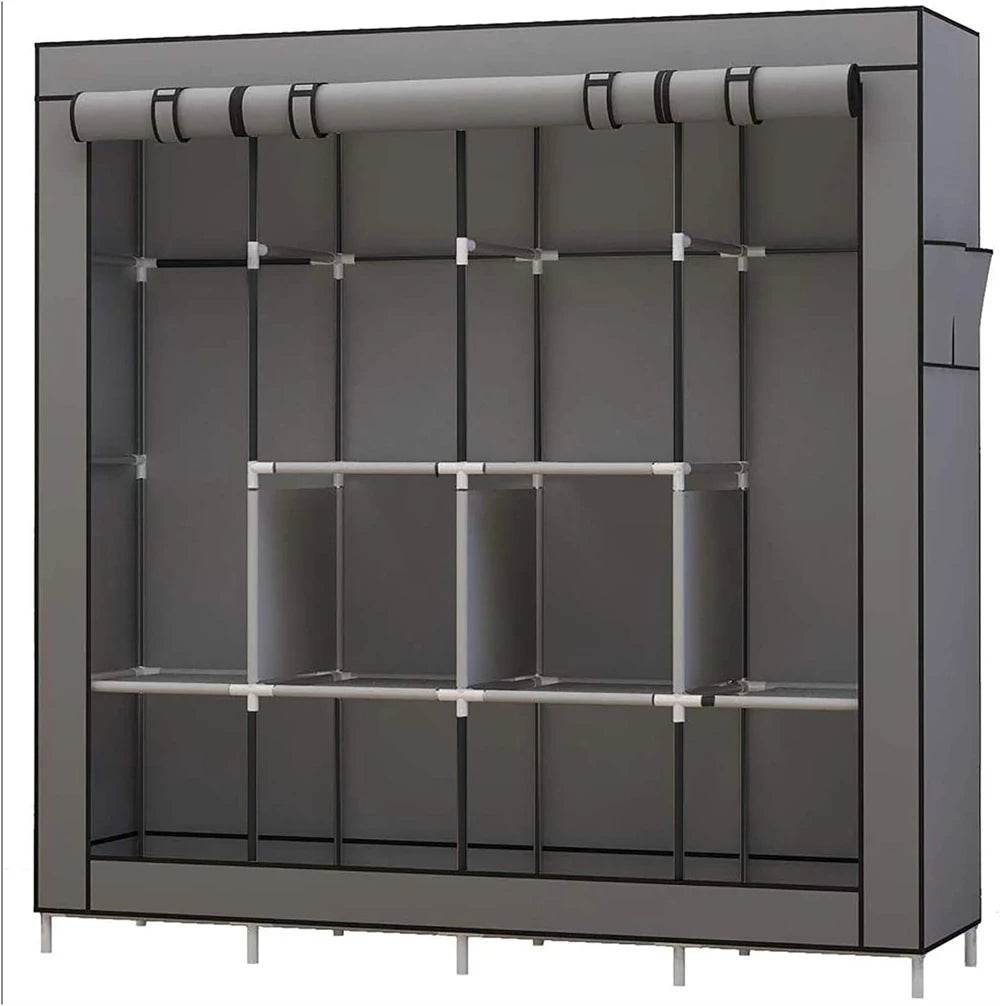 LEEGOHOME Portable Closet Large Wardrobe Closet Clothes Organizer with 6 Storage Shelves, 4 Hanging Sections 4 Side Pockets - MarvelouStoree