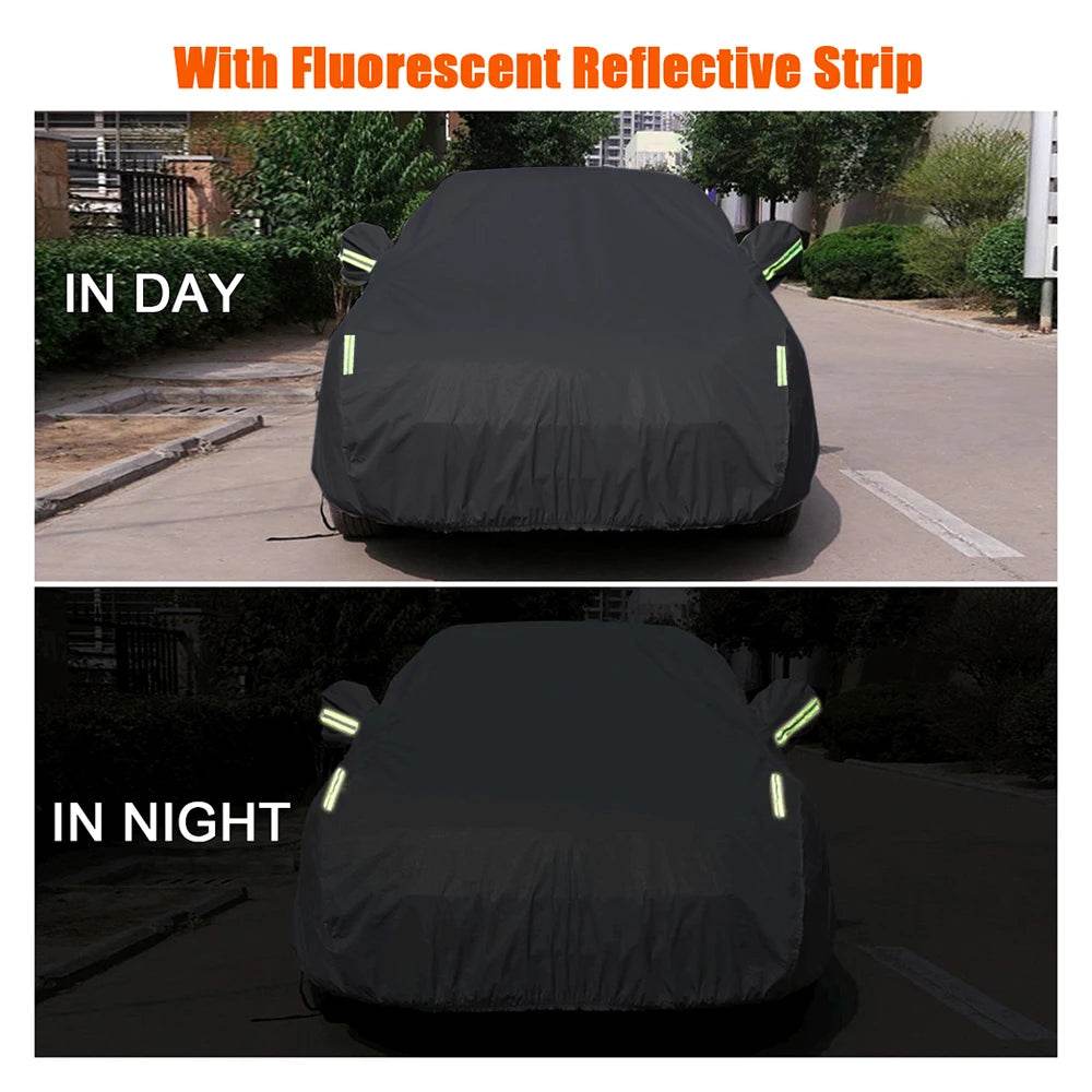 S-XXL Car Cover Sedan Full Covers with Reflective Strip Sunscreen Protection Dustproof&Waterproof UV Scratch-Resistant Universal - MarvelouStoree