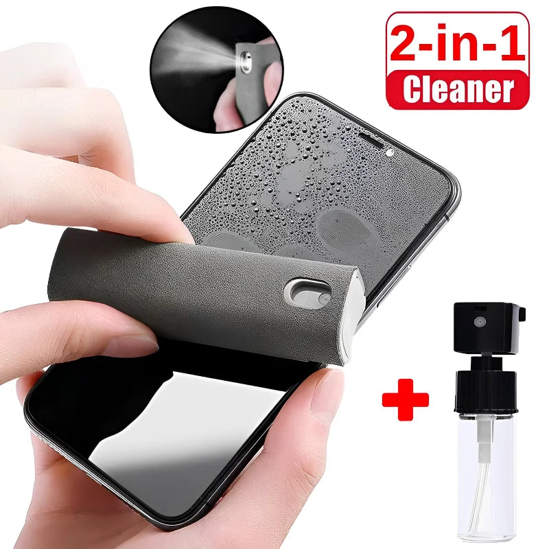 2-in-1 Mobile Phone Screen Spray Bottle Computer Screen Cleaner with Microfiber Cloth Set Cleaning Tools Car Cleaning Supplies