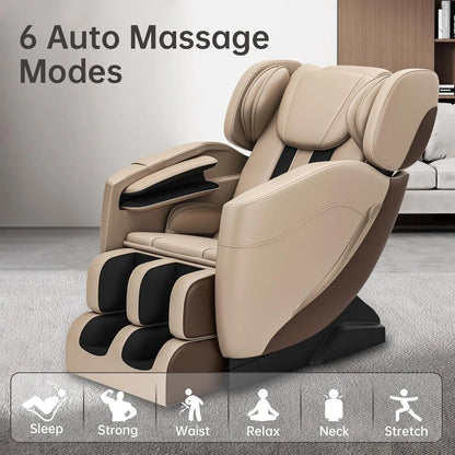 Massage Chair, Full Body Zero Gravity Massage Chair with Auto Modes,  Point Rollers, Bluetooth, Foot Massage, Heating